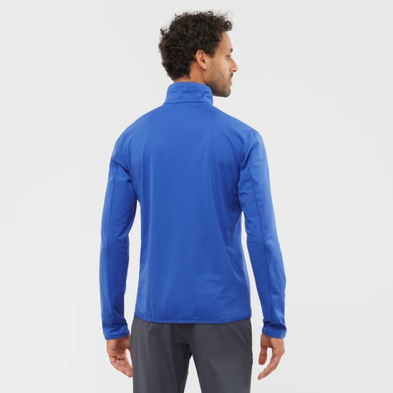 Sudaderas Salomon Essential Lightwarm Half Zip Hombre Azules | MX HJNA296